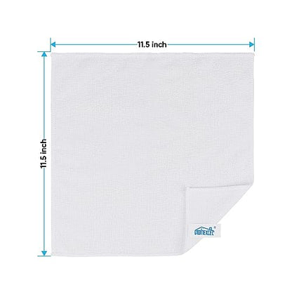 HOMEXCEL White Microfiber Cleaning Cloth, 24 Pack Cleaning Towels for Kitchen, Lint Free, Scratch-Free, Highly Absorbent, and Reusable Cleaning Rags for House, Window and Glass, Cars, 11.5 X11.5 inch - color: White