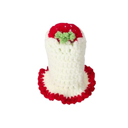 Crochet Shift Knob Cover, Universal Handmade White-Strawberry Boho Car Accessories for Women, Car Shift Boots Knobs Cover Automotive Interior Fits Car Truck SUV (63#SC) - color: 63#SC