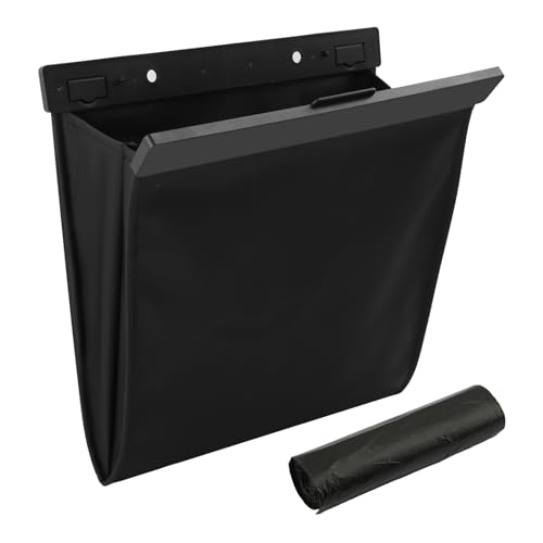 Car Trash Bag, Foldable Car Garbage Can Bin and Storage Bag Hanging Ca-r Trash Bag for Front Back Seat Multi-Purpose Suspended for Sedans, SUVs & Trucks(Color:Leather) - color: Leather