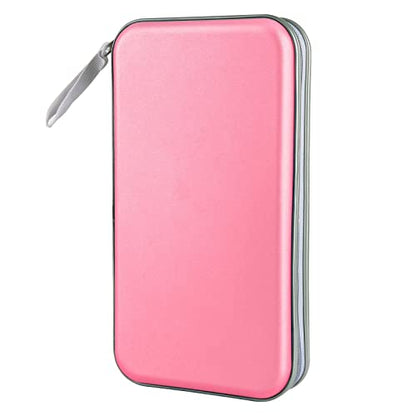 Siveit CD Case, DVD Case Holder 96 Capacity Hard Plastic CD DVD Disc Cases Storage Binder Wallet for Car Home Office Travel (Light Pink) - color: Light Pink