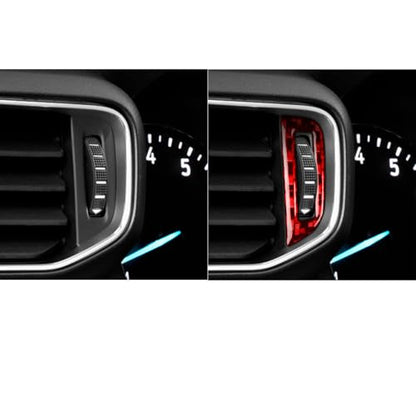 Real Red Carbon Fiber Car Dashboard Side AC Vent Outlet Rotary Control Sticker Auto Interior Trim Compatible with Ford Explorer(U625) XLT/Limited/ST/Platinum/Platinum Hybrid 2020 2021 2022 2023 - color: Dash Side Ac Vent Control
