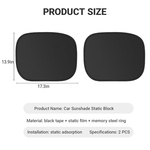Car Side Window Sun Shades, 2 PCS Window Sunshades Privacy Curtains, Sun Glare and UV Rays Protection, Block Light for Breastfeeding, Taking a nap, Changing Clothes, Camping (Rear Window) - size: 2 PCS #Rear Window