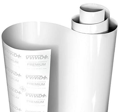 VViViD+ Ultra Gloss Premium Vinyl Car Wrap Film (1ft x 5ft, Gloss White) - color: Gloss White, size: 1ft x 5ft