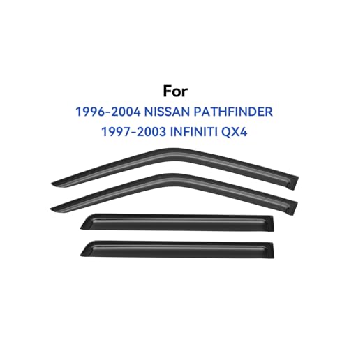Window Visors Rain Guards for 1996-2004 Nissan Pathfinder, Out-Channel Window Vent Wind Deflectors Visors Shades for 1997-2003 Infiniti QX4 - size: 1996-2004 Nissan Pathfinder