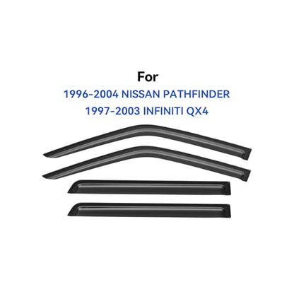 Window Visors Rain Guards for 1996-2004 Nissan Pathfinder, Out-Channel Window Vent Wind Deflectors Visors Shades for 1997-2003 Infiniti QX4 - size: 1996-2004 Nissan Pathfinder