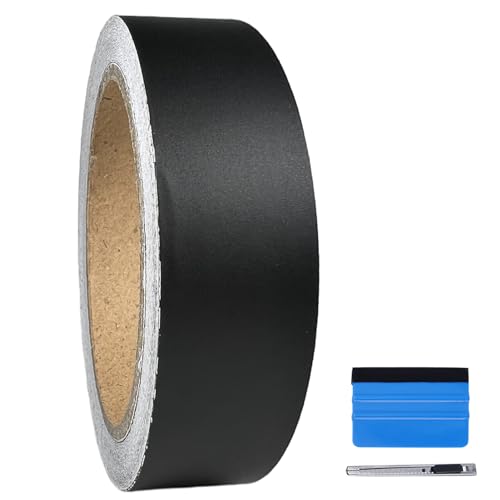 LZLRUN Free Tool Kit Matte Vinyl Tape for Black Out Chrome Delete Window Trim Door Trim (1Inches x 30Feet) - color: Matte, size: 1Inches x 30Feet
