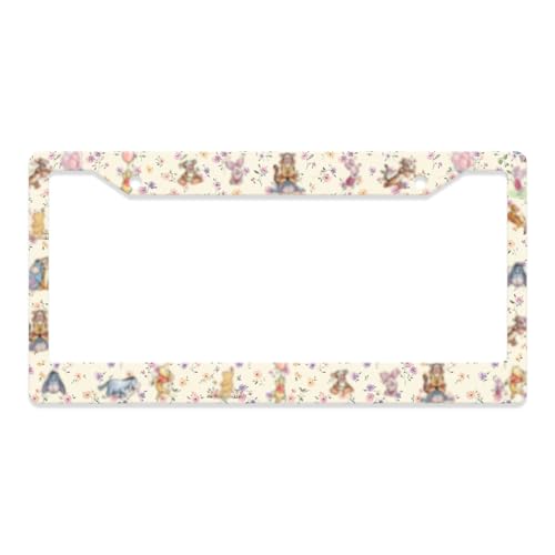 GENANY Cartoon Bear License Plate Frame License Plate Frames, Cute Car License Plate Cover Fits Standard US Vehicles, Cartoon Car Accessories, Personalised Car Decorations for Women Men - color: Cartoon Bear