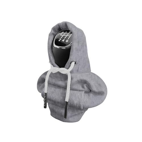 Gear Shift Hoodie, Universal Car Shift Knob Cover, Automotive Interior Cute Gadgets, Car Accessories and Decorations Mini Hoodie for Car Shifter - color: Gray, size: 1 Piece