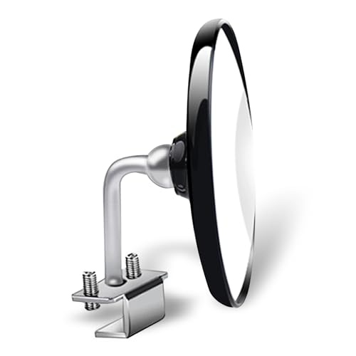Car Blind Spot Mirror, 360 degrees Adjustable Convex Wide-angle Mirror, Rectangular HD Glass Reverse Parking Aid with Stainless Steel Bracket, Universal for Most Vehicles (Black)