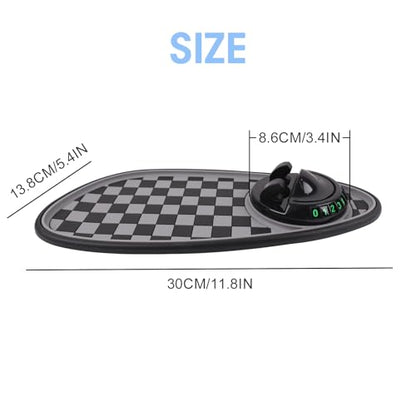 Multifunction Car Anti-Slip Mat Exclusive Phone Holder, Rotatable Car Phone Holder Dashboard Pad with Temporary Parking Number, Huge Capacity for Phones, Keys and Sunglasses (Black+Grey) - color: Black+Grey