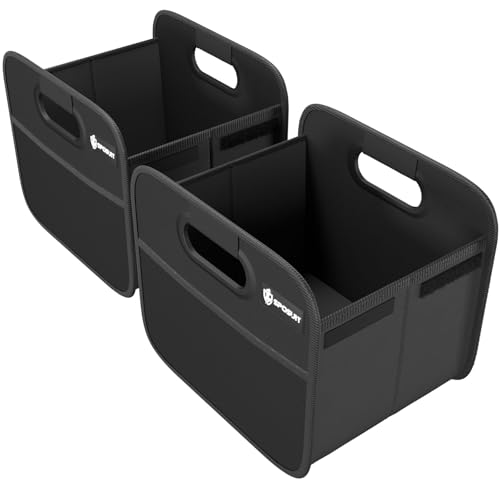 Sposuit Trunk Organizer for Car - Collapsible Split Trunk Storage with Reinforced Handles, SUV Trunk Organizers for Grocery Cargo(Black, 2Pack) - color: Black, size: Split Trunk Organizer (2 Pack)