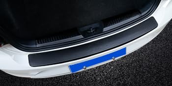 Soft & Bendable Rear Bumper Protector 43.3" x 5.5" - Carbon Fiber Leather Anti-Scratch Guard for SUV, Truck | Flexible But NOT Stretchable | Trim to Fit, No-Drill Installation - size: 43.3*5.51