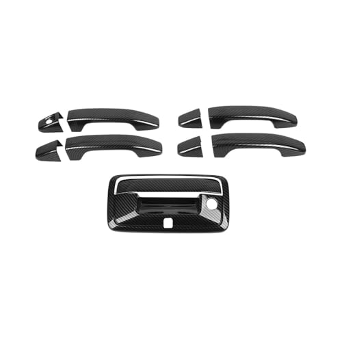 for Colorado Tailgate Door Handle Cover Trim Carbon Fiber for Chevy Colorado/GMC Canyon 2014-2022 Black Carbon Fiber Grain Exterior Accessories 5pcs - color: Gray