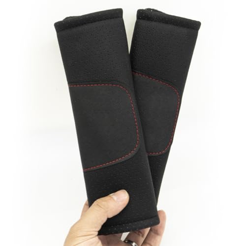 Set of Soft Auto Seat Belt Cover Seatbelt Shoulder Pad 2 PCS for a More Comfortable Driving Compatible with All Cars Black - color: Black
