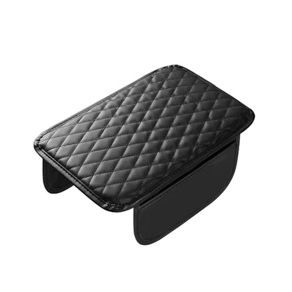 Upgraded Car Middle Center Console Cover with 2 Storage, Universal Microfiber Leather Car Armrest Cover Cushion Universal Vehicle Middle Console Cover, Most Vehicle, SUV, Truck. (Black) - color: Black