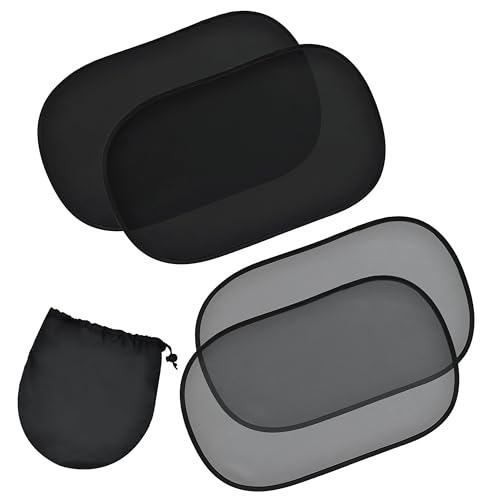 EcoNour Car Window Shades for Baby (4 Pack) | Protects Baby from Window Sun & Heat | Sun Shade Side Windows for Kids | Automotive Sun Protection from UV | Child Safety Accessories | Medium - 20"x12" - size: Medium - 4 Pack