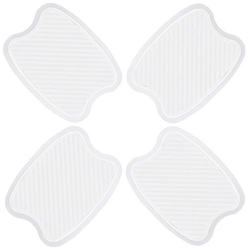 4Pcs Semi-Transparent Carbon Fiber Like Car Door Handle Cup Protective Sticker Auto Door Paint Guard(S) - color: Semi-Transparent, size: Small