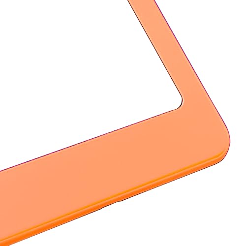 T304 Stainless Steel License Plate Frame – 8K Mirror Polish Finish, Rust-Resistant, Slim Design, Universal Fit, Includes Screw Caps, Washers & Stainless Steel Screws (Orange) - color: Orange