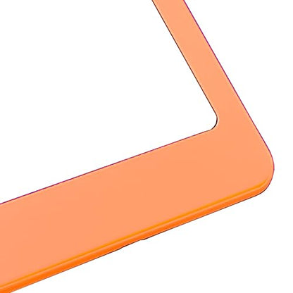 T304 Stainless Steel License Plate Frame – 8K Mirror Polish Finish, Rust-Resistant, Slim Design, Universal Fit, Includes Screw Caps, Washers & Stainless Steel Screws (Orange) - color: Orange