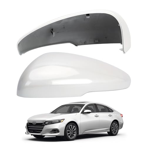 Driver Side Mirror Cover Replacement for Honda Accord 2018 2019 2020 2021 2022 - Left Side Mirror Covers, Rear View Mirror Cap Accessories With Lamp, White - color: White-With Lamp, size: Driver Side (Left)