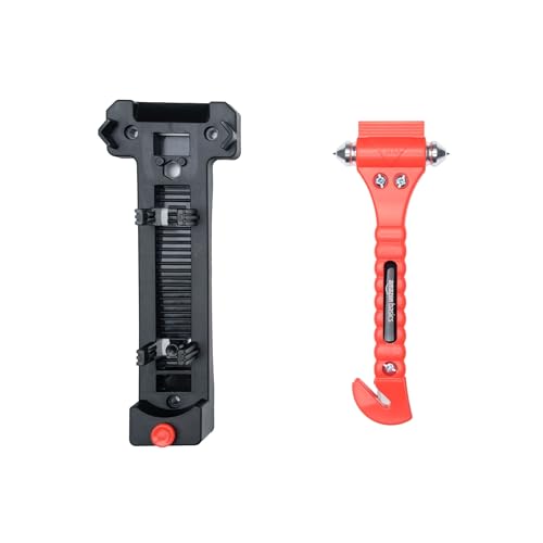 Amazon Basics Emergency Escape Tool, Window Breaker and Seatbelt Cutter, Car Safety Hammer with Protective Bracket, Bright Orange, 2 Pack, SW-835 - size: 2-Pack