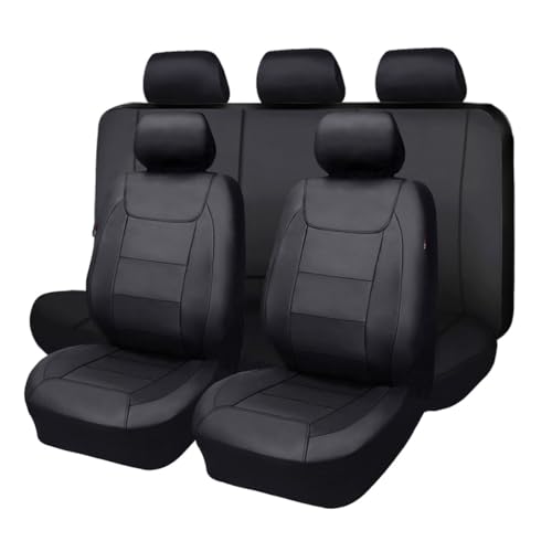 Flying Banner car seat Covers Protects Water Proof Faux Leather Carbon Fiber Front and Rear Bench (Black, Full Set - 8PCS) - color: Black, size: Full Set -- 8pcs