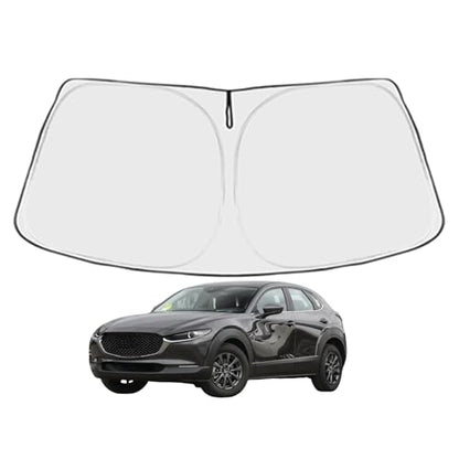Foldable Front Windshield Sun Shade for Car 240T UV & Heat Reflective Heat Shield Keeps car Interior Cool Universal Car Accessories - Medium (57 x 31.5 in) - size: GLC 2016-2022