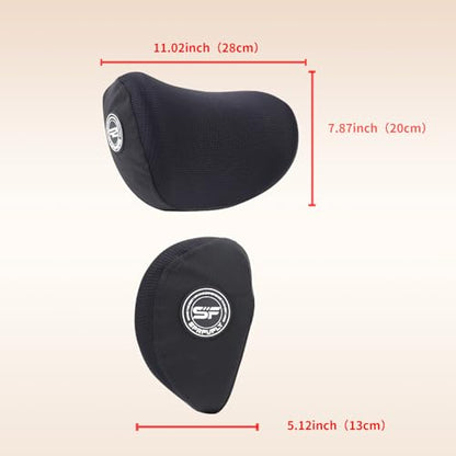 2 Pack Car Headrest Pillow, Extra Soft Car Pillow, 100% Memory Foam Car Neck Pillow for Driving - Universal Fit Travel Car Rest Pillow for Pain Relief While Driving(Comes with 2 Eye Masks) - color: Pack of 2/Black/Extra Soft