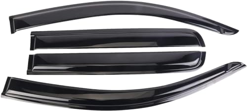 Tape-On Window Visors Deflectors Rain Guards 4 Piece Set ‎Compatible with 2008-2017 Mitsubishi Lancer - size: 2008-2017 Mitsubishi Lancer