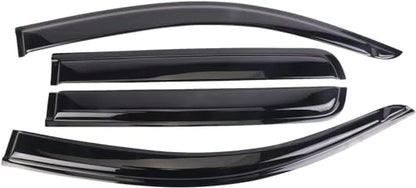 Tape-On Window Visors Deflectors Rain Guards 4 Piece Set ‎Compatible with 2008-2017 Mitsubishi Lancer - size: 2008-2017 Mitsubishi Lancer