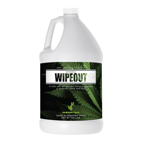 Chronic Wipeout Smoke Smell Eliminator for Home, Cars, Hands, Hair, Clothes, & More | Smoke Odor Eliminating Spray for All Kinds of Strong Smoke | Gifts for Smokers - Bamboo Teak 1 Gallon - size: 1 Count (Pack of 1)