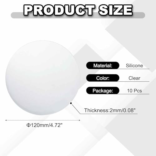 10 Pcs Round Anti-Slip Mat, 4.72" Diameter Phone Grip Pad Non-Slip Silicone Mat Anti-Skid Holder for Phone Keys Sunglasses Electronic Devices, Clear - color: Clear, size: 4.72"