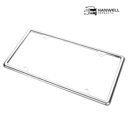 Chrome License Plate Frame Made of Zinc Alloy Metal, Universal Car Accessories,1 Pack License Plate Holder Never Rust and Unbreakable with Metal Screws, Chrome Caps and Screwdriver - color: 1 PCS