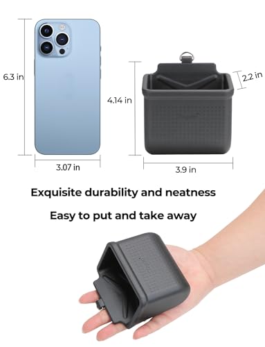 Car Air Vent Storage Bag Organizer Pocket Sunglass Holder Car Mount Phone Holder Coin Key Card Case Organizer with Hook- Black