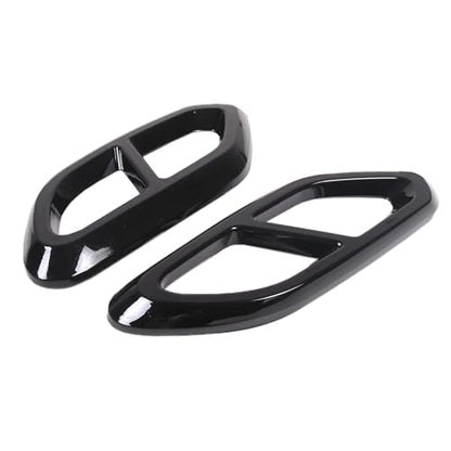 2PCS Car Exhaust Pipe Cover Compatible with Mercedes-Benz GLC Class 2023 Exhaust Tail Pipe Cover Trim Rear Bumper Exhaust Pipe Cover ABS Exterior Accessories (Glossy Black) - style: Glossy Black