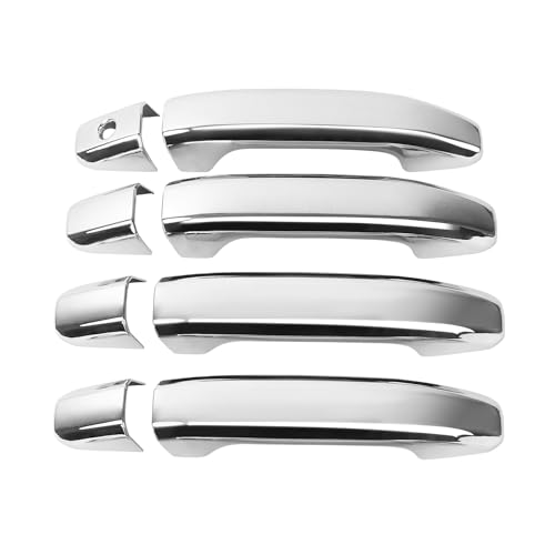 Chrome Door Handle Covers Trim Compatible with 2014-2024 Chevrolet Silverado+GMC Sierra Suvs Trucks Without Passenger Keyhole Exterior Accessories 8PCS - color: Chrome, size: 14-19 Silverado No Smartkeyhole