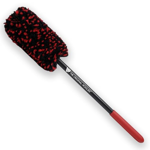 Wheel Woolies Car Detailing Brush - 18” No-Scratch Car Wheel Brush with Anti-Slip Grip Handle | Clean Wheels, Rims, Small Slots, & Brake Dust Crevices | Made in USA