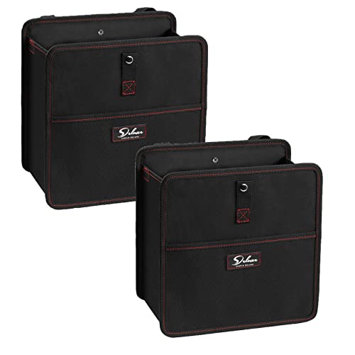 Simple Deluxe 2 Pack Car Trash Can with Storage Pockets, Multipurpose Car Garbage Bin with Adjustable Straps, Foldable and Portable Organizer, Hanging for Headrest, 3 Gallon, Black - size: 3 Gallon, style: 2 Pack