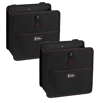 Simple Deluxe 2 Pack Car Trash Can with Storage Pockets, Multipurpose Car Garbage Bin with Adjustable Straps, Foldable and Portable Organizer, Hanging for Headrest, 3 Gallon, Black - size: 3 Gallon, style: 2 Pack