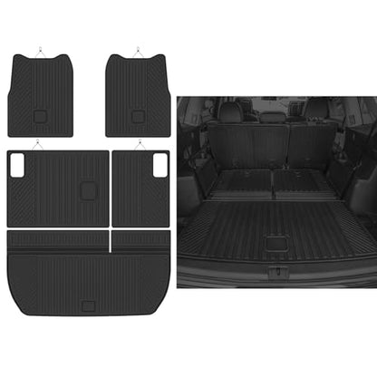 Naibeve Trunk Mats for 2009-2017 Chevrolet Traverse/2008-2017 Buick Enclave 7 Seats Bucket Seat-All Weather Fit for Traverse Trunk Mat 2nd & 3rd Row Backrest Mats Waterproof Accessories - size: 14)Traverse 7-Seater|2009-2017