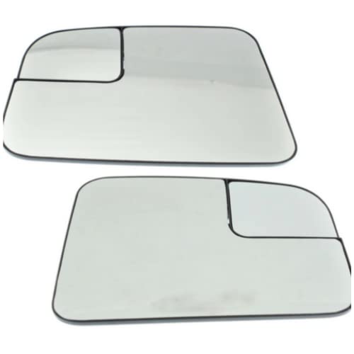 For Ford Edge 2009 2010 2011 Mirror Glass Driver and Passenger Side | Pair | Non-Heated | w/Backing Plate | w/Blind Spot Glass | Flat Glass Type | Replacement For 9T4Z17K707C, AT4Z17K707A - color: Driver and Passenger Side