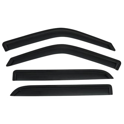 IKON MOTORSPORTS Tape On External Window Visor, Compatible with 1997-2017 Ford Expedition 1998-2017 Lincoln Navigator, Acrylic Smoke Tinted 4PCS Sun Rain Shade Guard Wind Vent Air Deflector