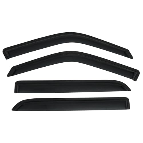 IKON MOTORSPORTS Tape On External Window Visor, Compatible with 1997-2017 Ford Expedition 1998-2017 Lincoln Navigator, Acrylic Smoke Tinted 4PCS Sun Rain Shade Guard Wind Vent Air Deflector