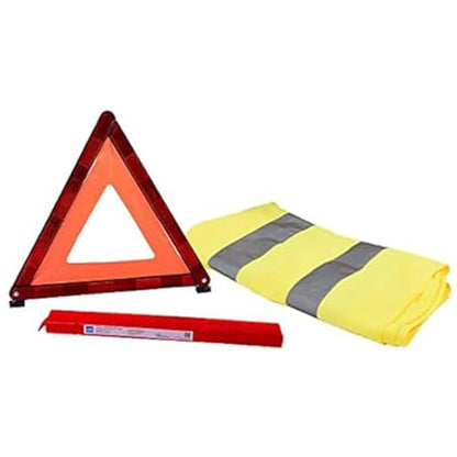 Riloer Visibility Car Emergency Roadside Kit Safety Triangle Warning Kit Car Roadside Emergency Kit with Reflective Warning Triangle Visibility Roadside Vest for Car Trucks