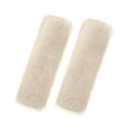 Andalus Genuine Sheepskin Car Seat Belt Cover Pad – Soft Fuzzy, Comfy Fluffy Seatbelt Covers, Shoulder Pad Neck Cushion Protector, Car Accessories for Woman, Man, Girl (Cream White, 2-Pack) - color: Cream White