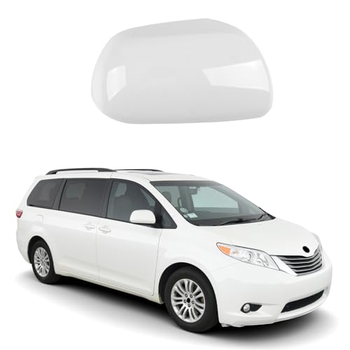 White Passenger Side Replacement Mirror Cover Cap Housing for 2011-2019 Toyota Sienna, Without Turn Signal Model, Directly Replace Style, Not Sticker - color: White, size: Right-Direct Replace