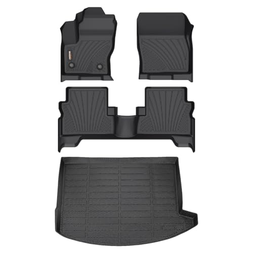 Binmotor-Floor Mats & Cargo Liner Set for Ford Escape 2013-2019, All Weather Car Floor Mat for Ford Escape Accessories, Mats TPE Car Liners Escape Trunk Liner Trunk Mat - style: 1) Car Mats for Ford Escape (2013-2019)