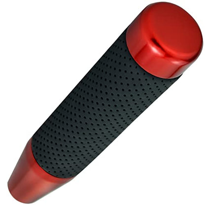 7" Long Weighted Gear Shifter Knob Leather Covered Alloy Car Stick Shift Lever Handle Fit Most Manual Vehicles, Red - color: Red