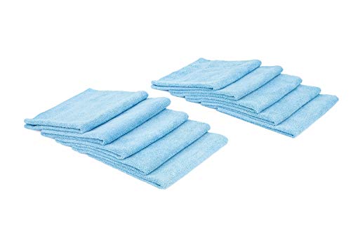 The Rag Company - Edgeless 300 - Microfiber Detailing Towels, Perfect for Removing Polishes, Sealants, and Glaze; Great for Interior Cleaning and Dirty Jobs; 300GSM, 16in x 16in, Light Blue (10-Pack) - color: Light Blue