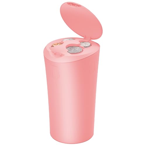JOYTUTUS Coin Holder for Car, Larger-Capacity Car Change Holder Organizer, Universal Car Coin Holder for Cup Holder, Coin Dispenser Storage Fit Most Car & Trucks Car Accessories(Pink, 1 Pack) - color: Pink